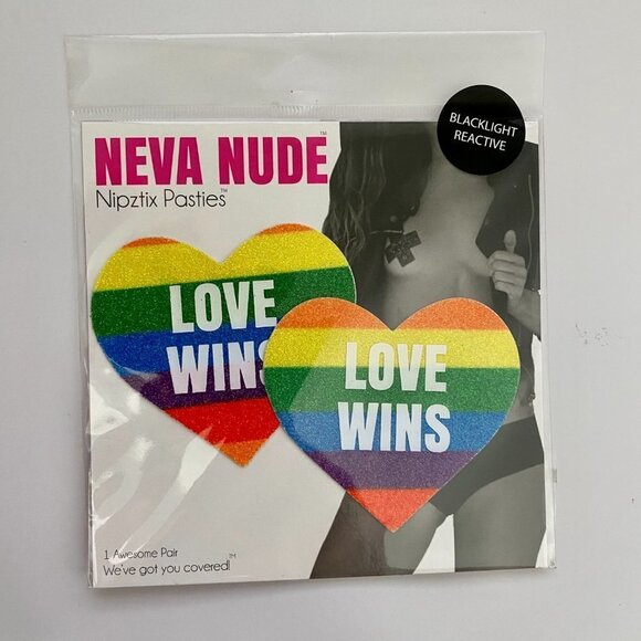 COPY - LOVE Wins rave festival pride pasties - Picture 1 of 3